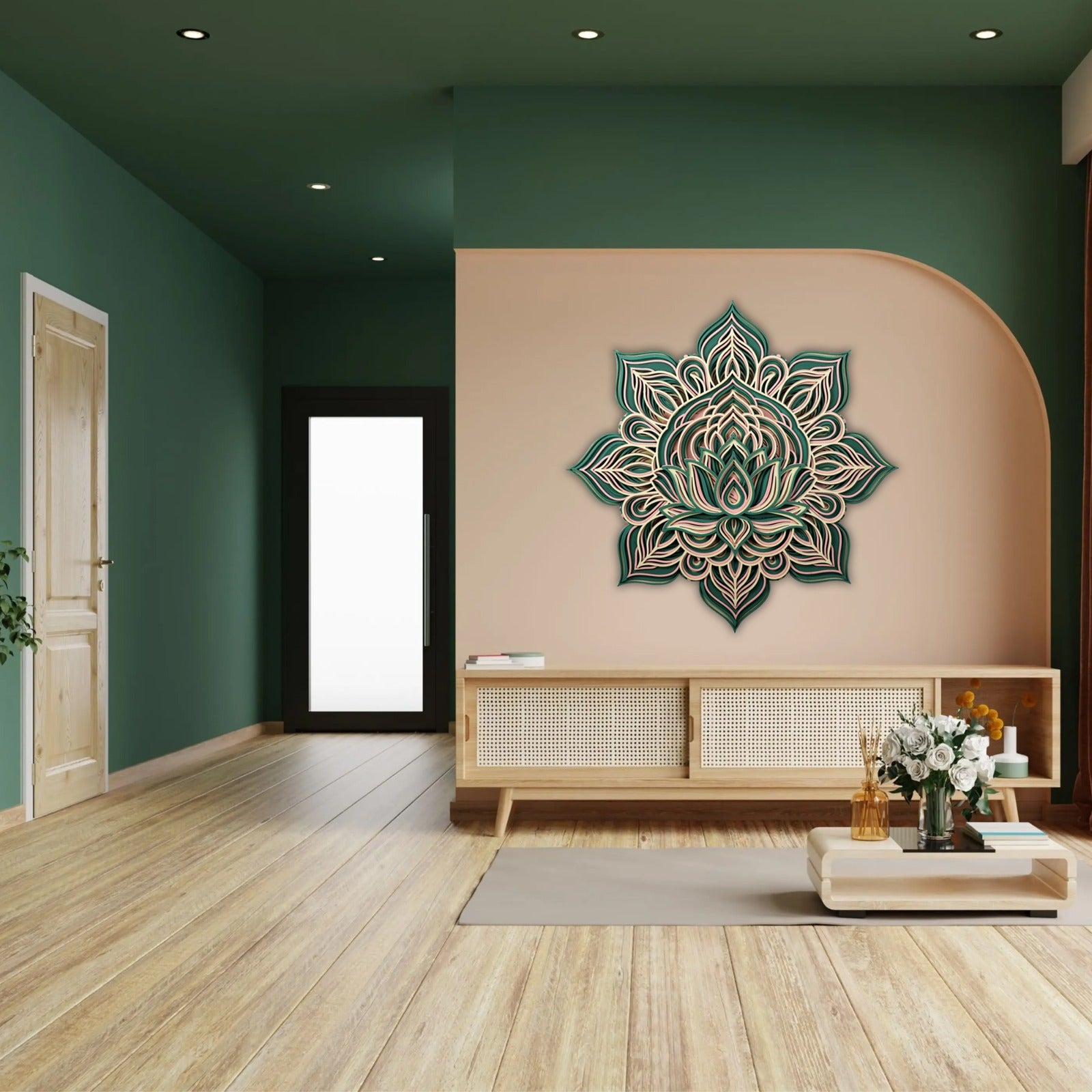 Elegant Lotus Mandala Wall Art