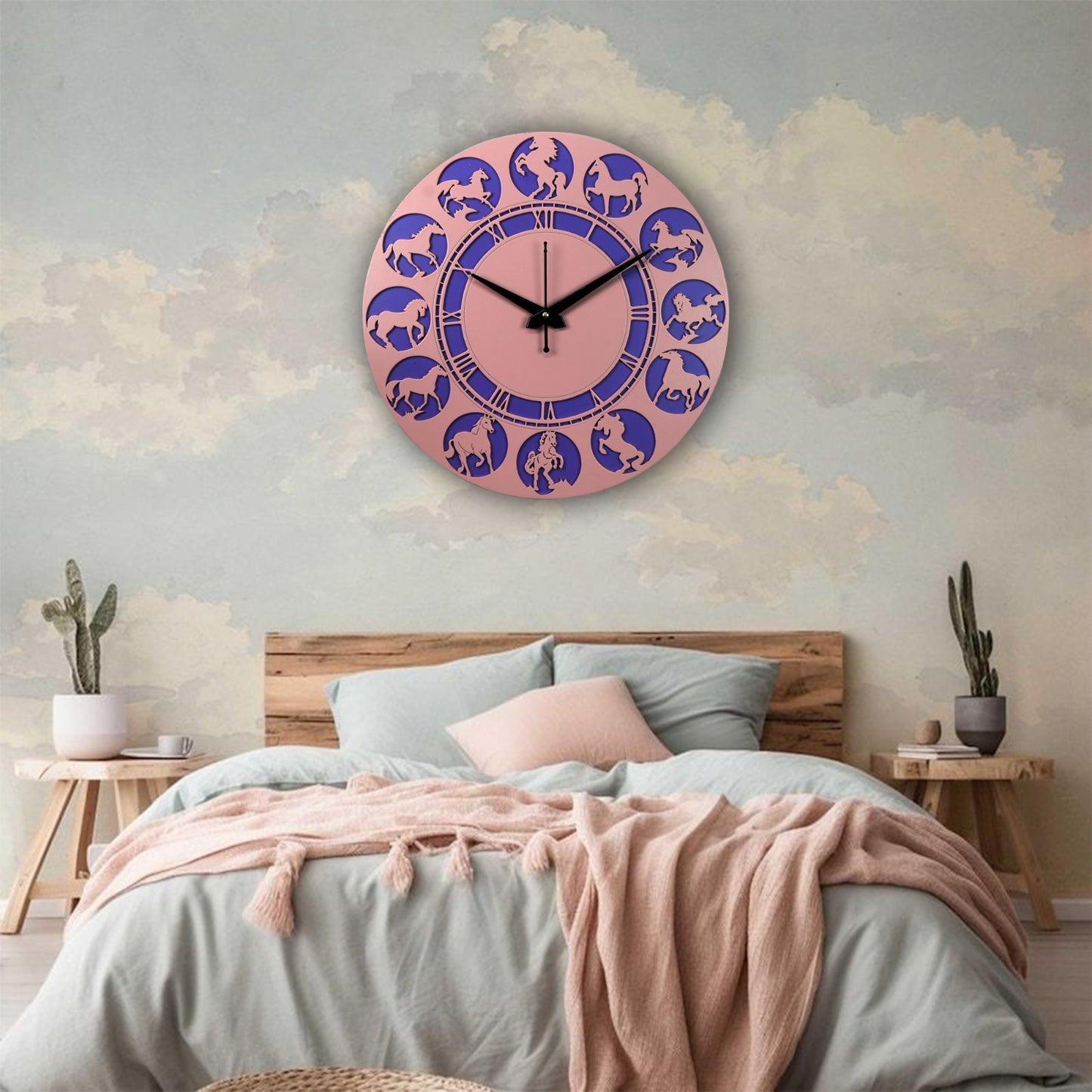 horse design wall clock