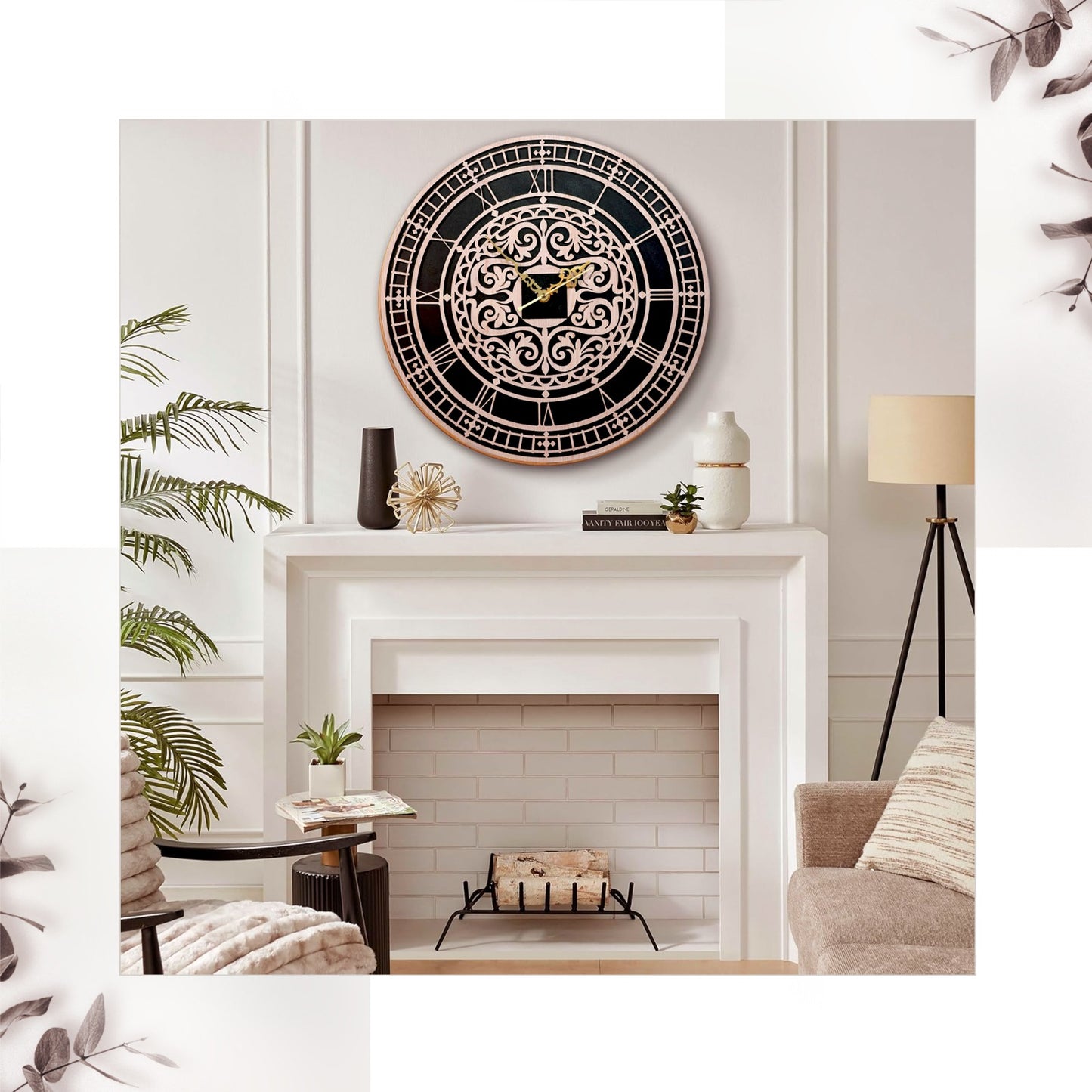 artivedecor ornate mandala silent wall clock