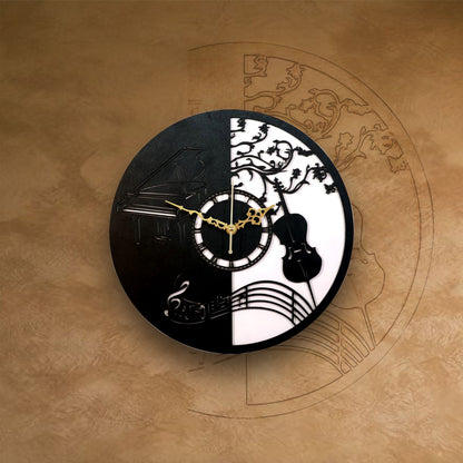 Musical Theme Wooden Wall Clock