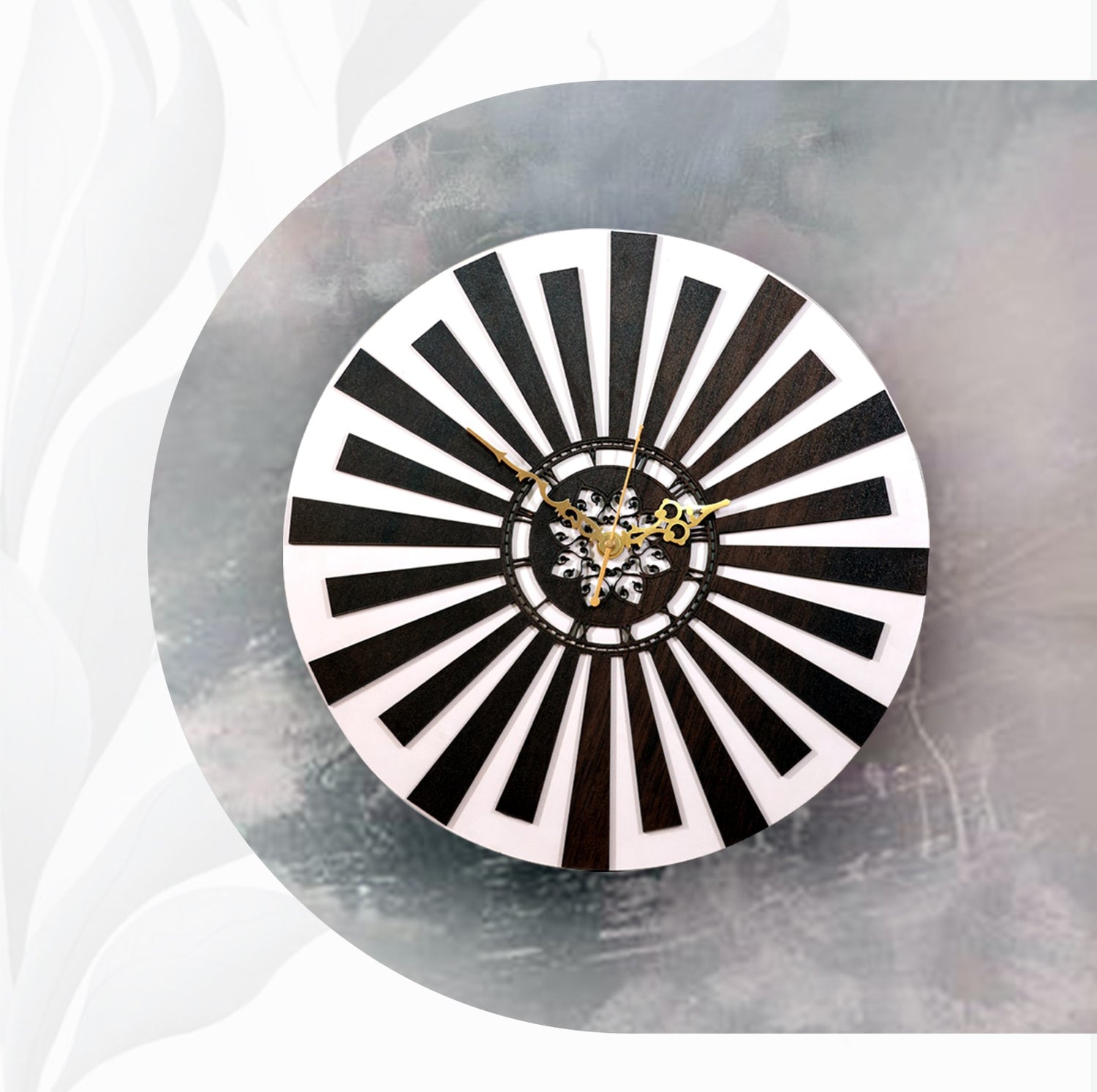 Artivedecor Sunburst Graphic Silent Wall Clock