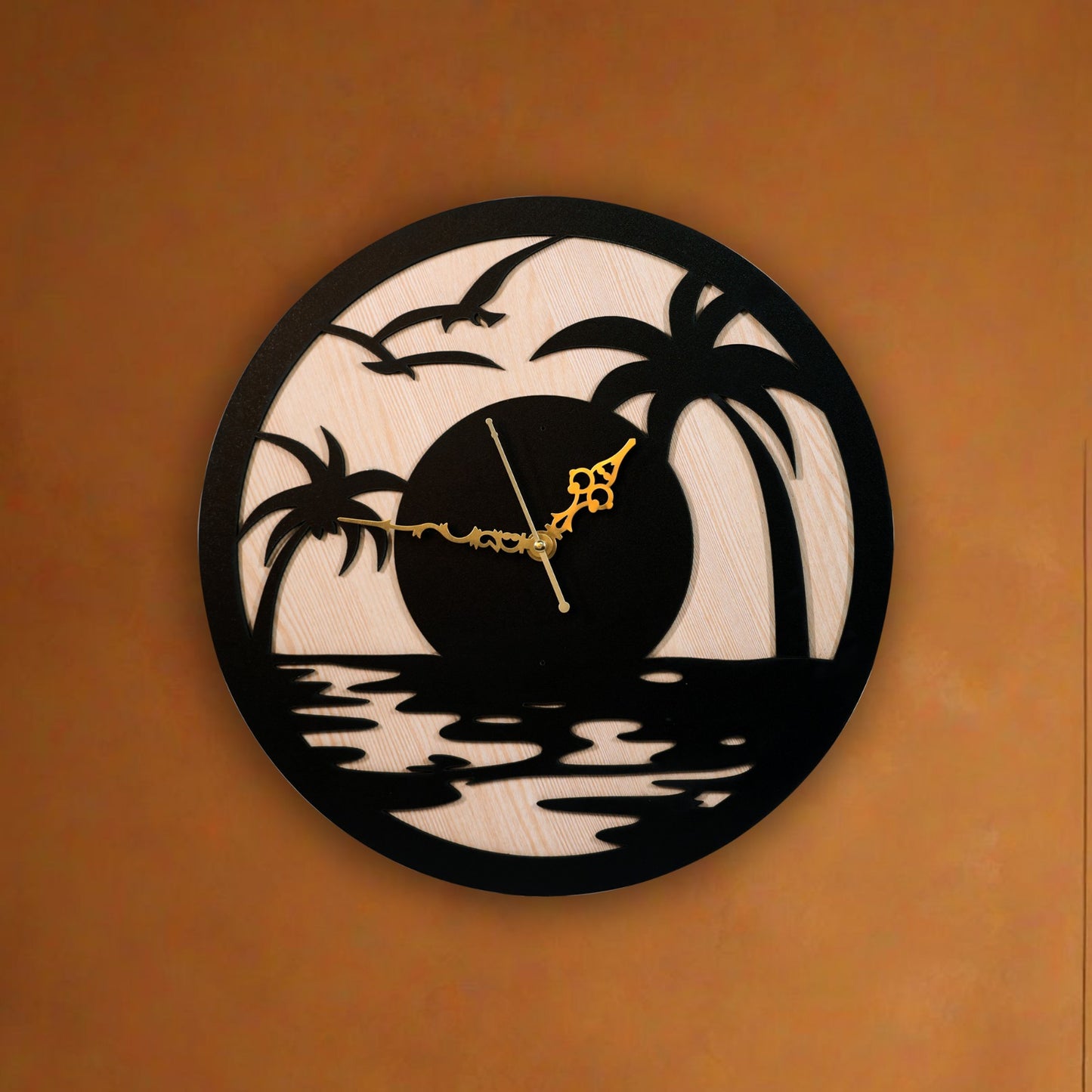 tropical sunset wall clock