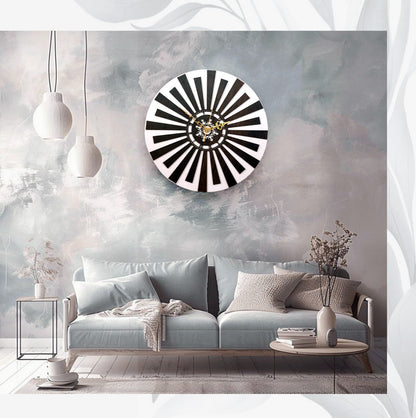 Artivedecor Sunburst Graphic Silent Wall Clock
