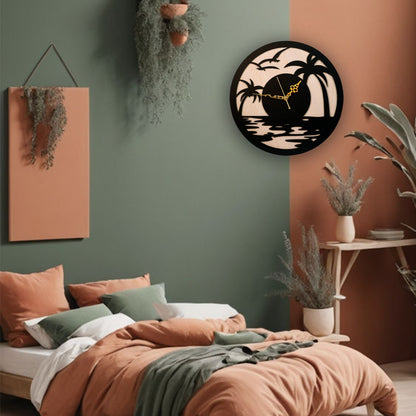 Tropical Sunset Wall Clock