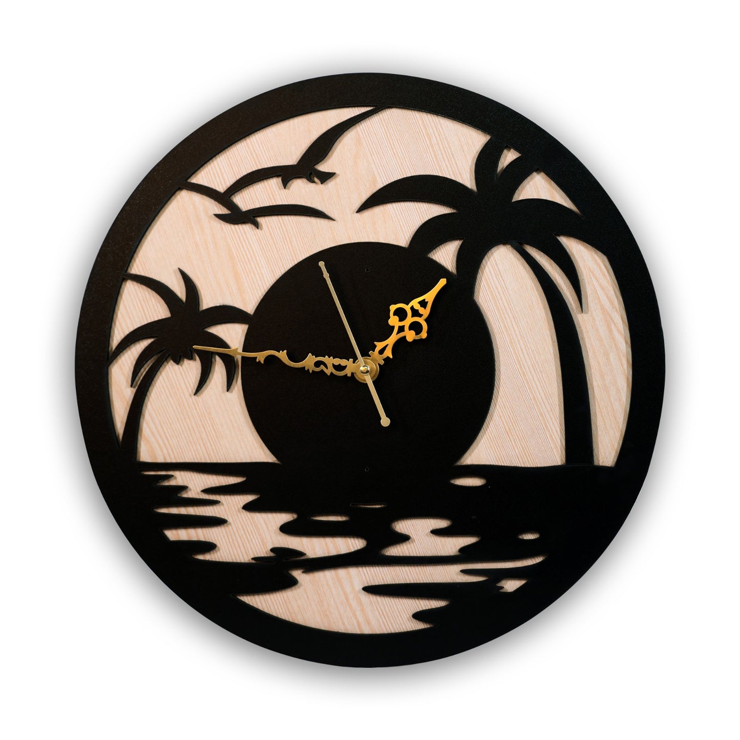 tropical sunset wall clock