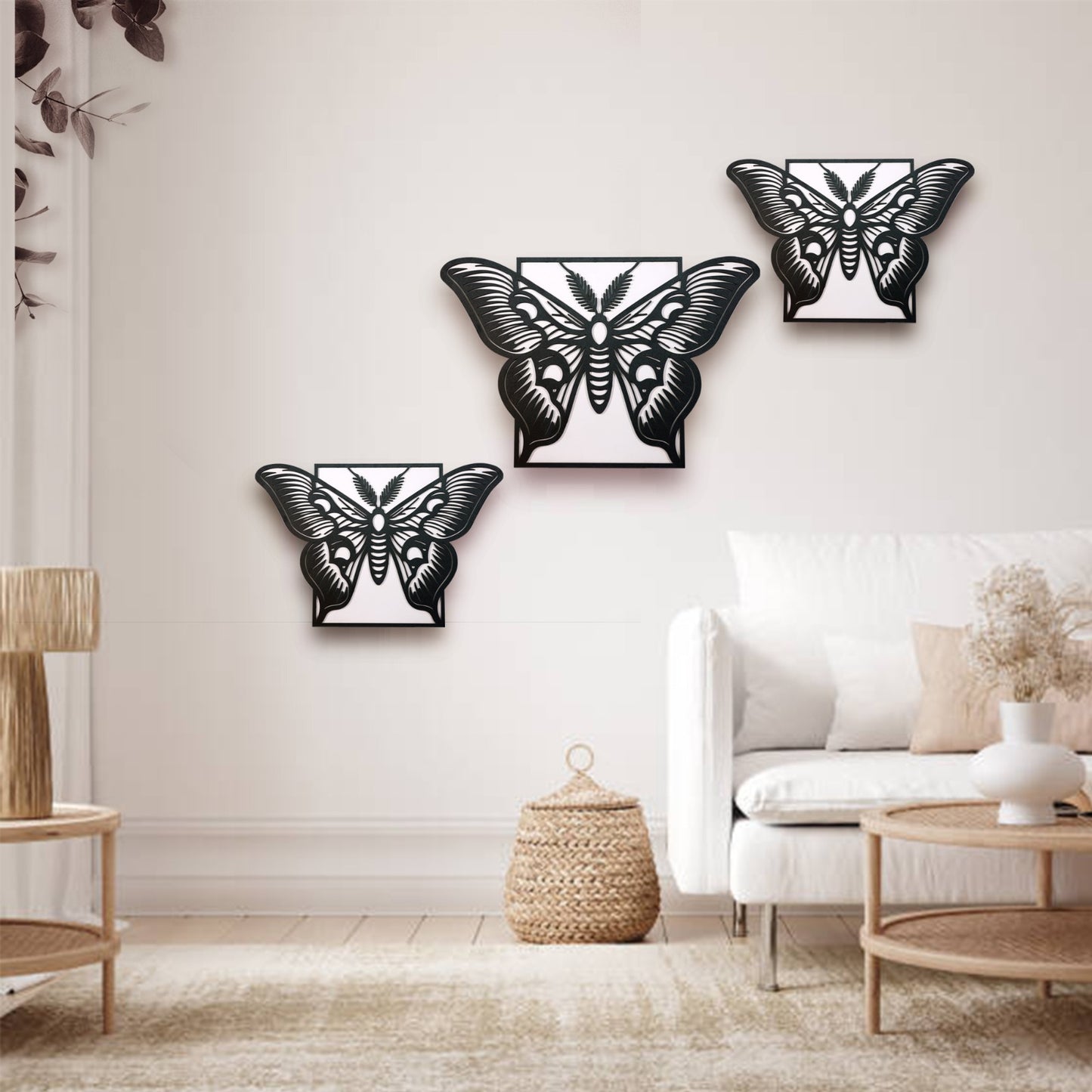 butterfly wall art – wooden layered butterfly décor