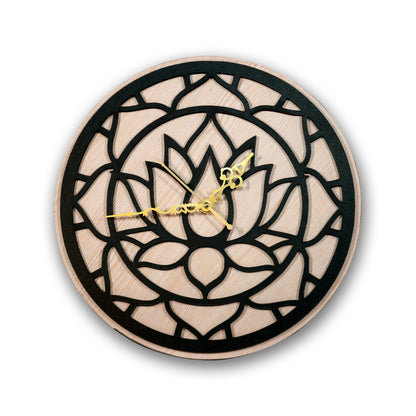 Lotus Design Wooden Wall Clock