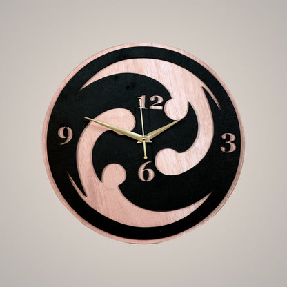 Modern Swirl Wooden Wall Clock