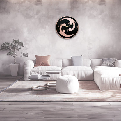 Modern Swirl Wooden Wall Clock
