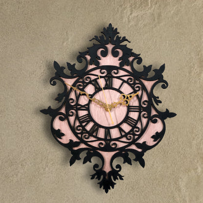 Ornate Wall Art Wooden Clock