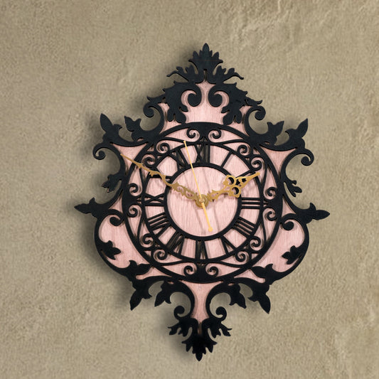 Ornate Wall Art Wooden Clock