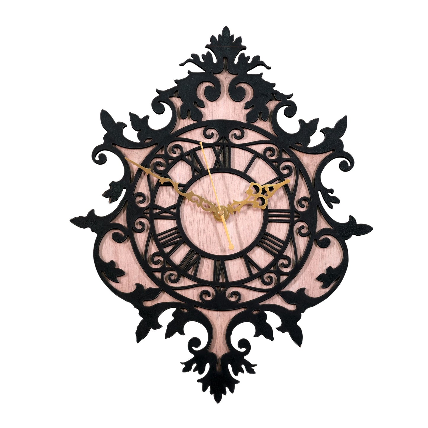 ornate wall art wooden clock