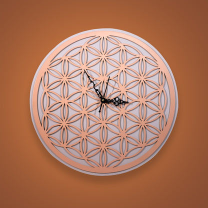 Geometric Flower Wooden Wall Clock