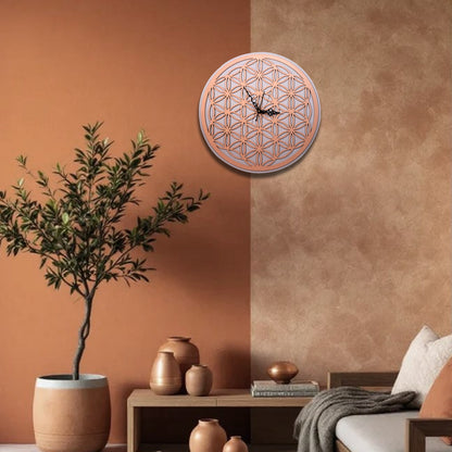 Geometric Flower Wooden Wall Clock