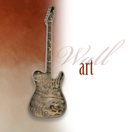 Guitar Wall Art – Modern 3D Metal Music Decor for Living Room, Studio & Office
