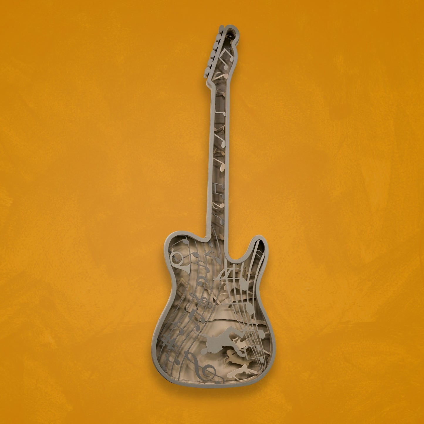 guitar wall art – modern 3d metal music decor for living room, studio & office