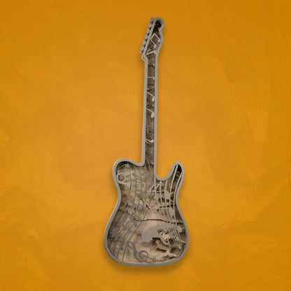 Guitar Wall Art – Modern 3D Metal Music Decor for Living Room, Studio & Office