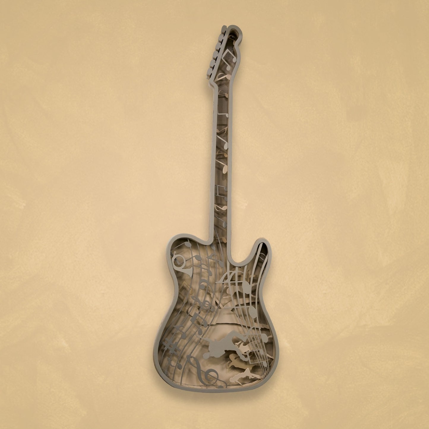 guitar wall art – modern 3d metal music decor for living room, studio & office