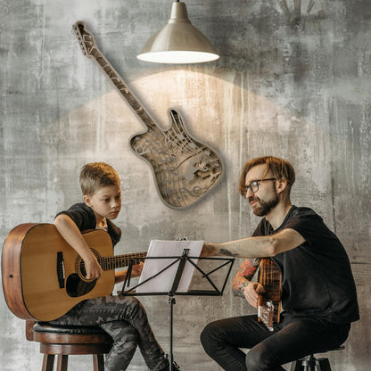 Guitar Wall Art – Modern 3D Metal Music Decor for Living Room, Studio & Office