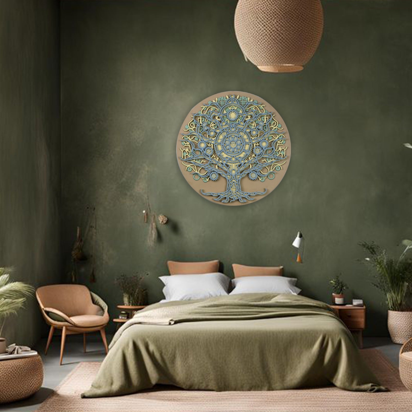 Multi-Layered Wooden Tree of Life Wall Art