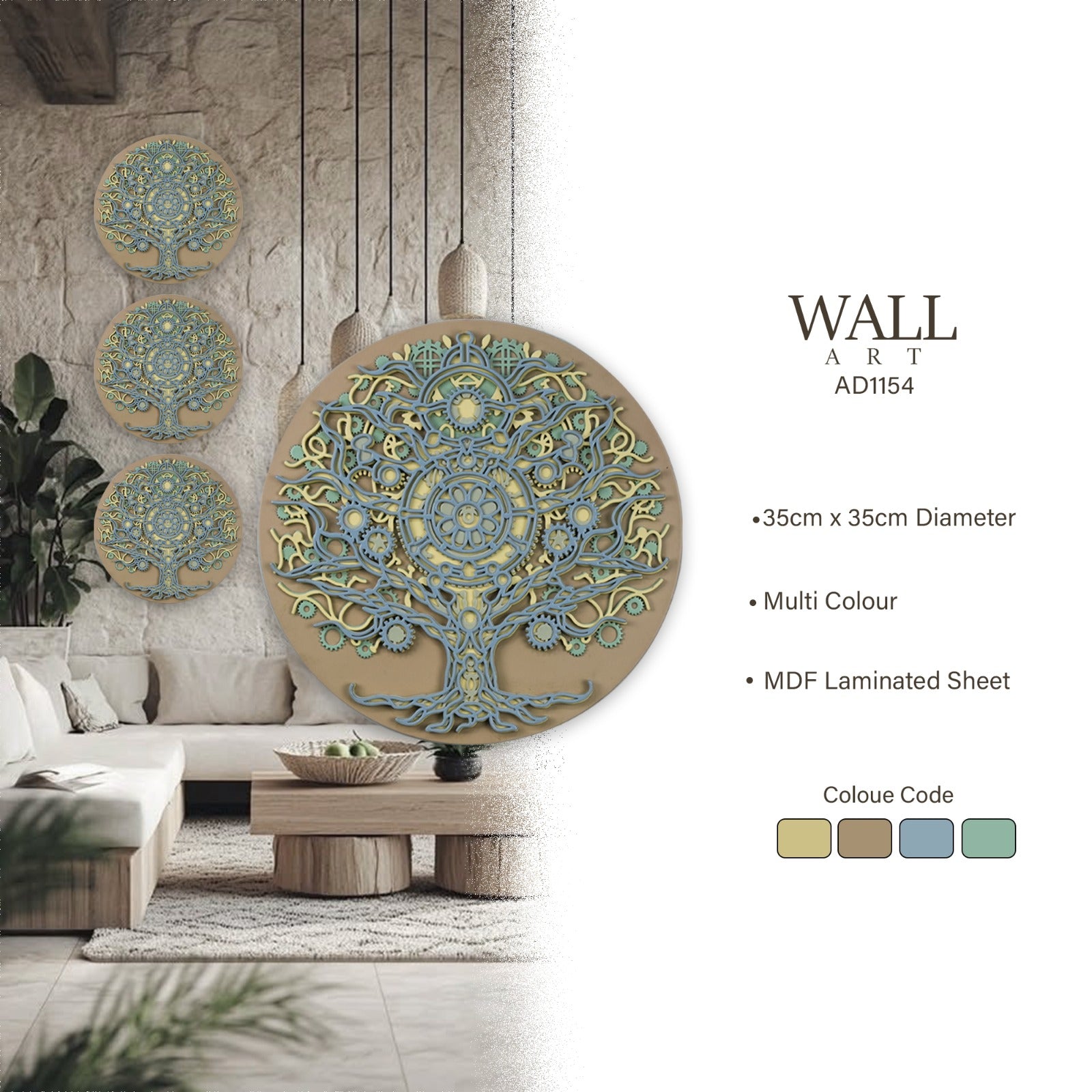 Multi-Layered Wooden Tree of Life Wall Art