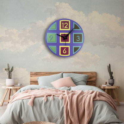 Modern Geometric Wooden Wall Clock