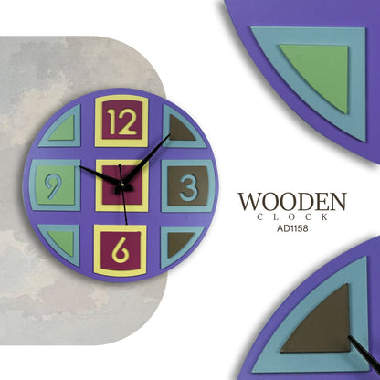 Modern Geometric Wooden Wall Clock