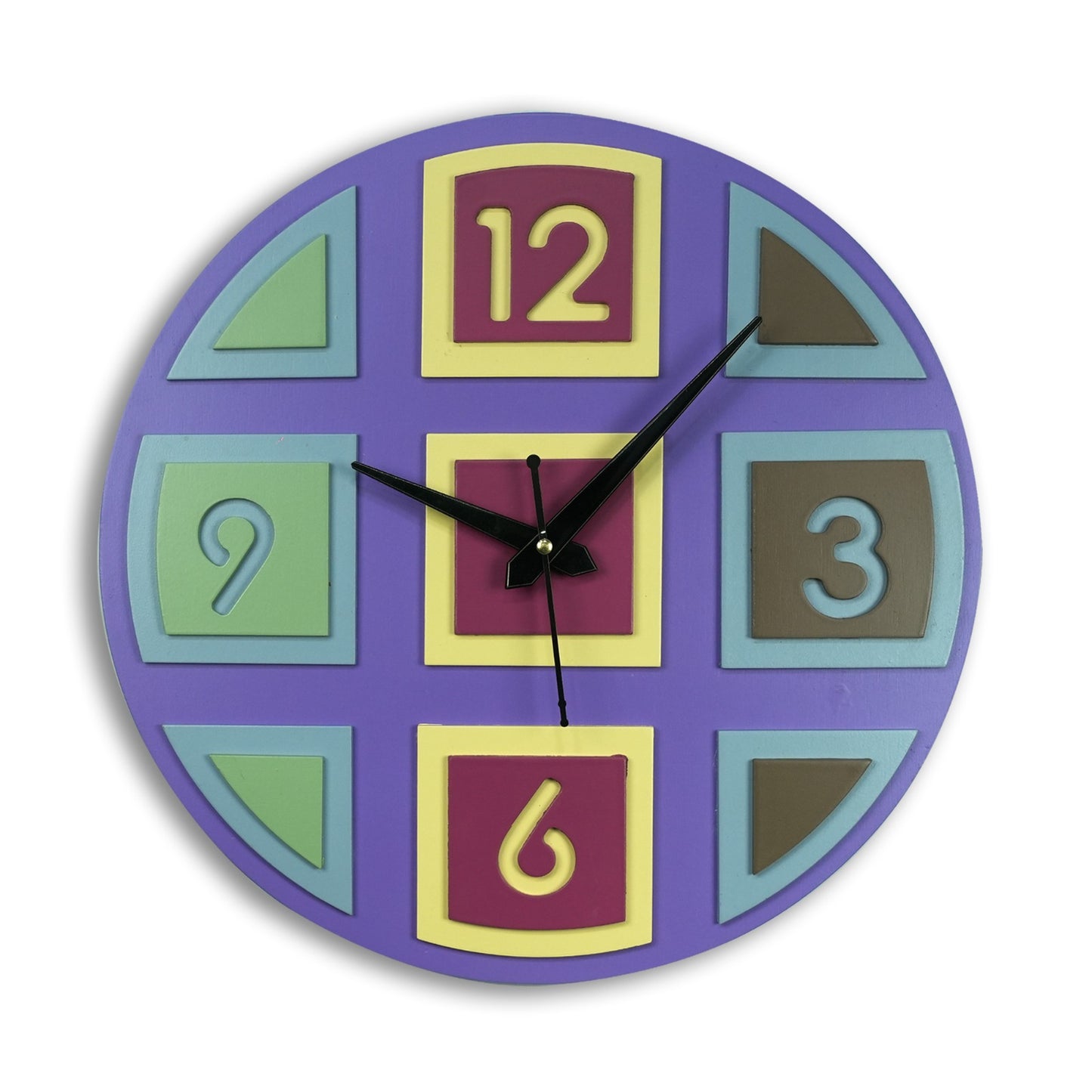 modern geometric wooden wall clock