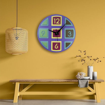 Modern Geometric Wooden Wall Clock
