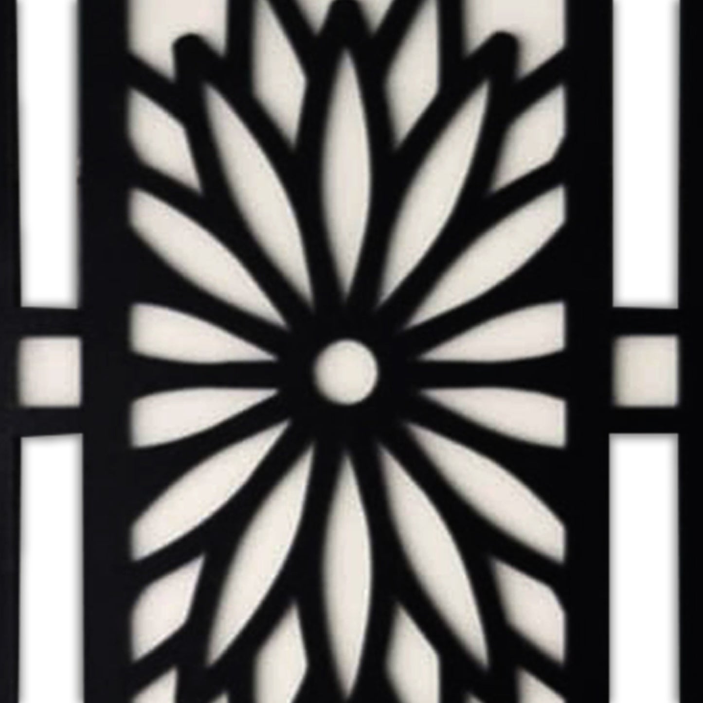 modern wooden wall art panel set – laser cut floral pattern displayed above a modern sofa in a stylish living room.