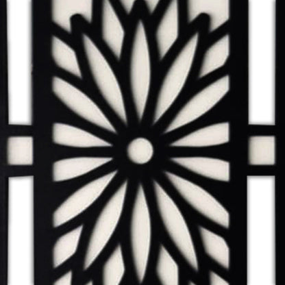 Modern Wooden Wall Art Panel Set – Laser Cut Floral Pattern displayed above a modern sofa in a stylish living room.