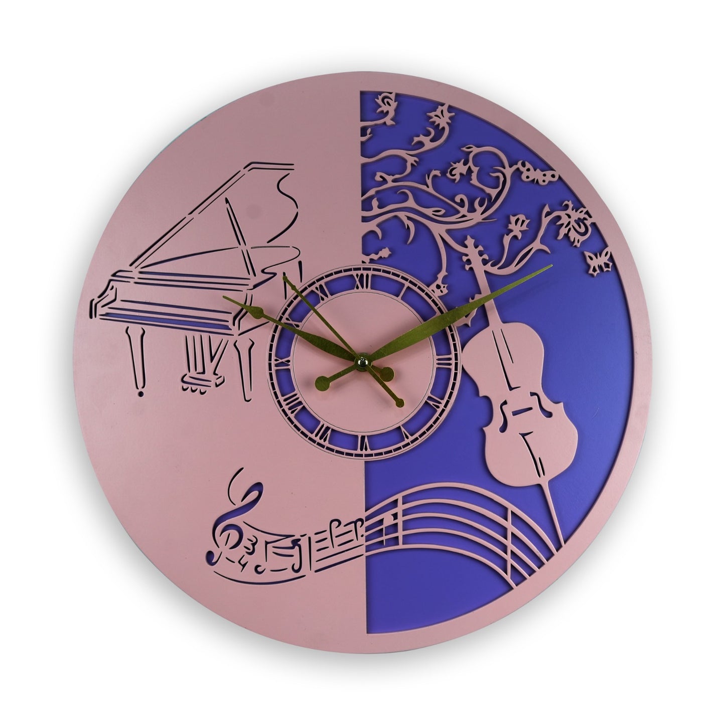 elegant musical wall clock – piano & violin design