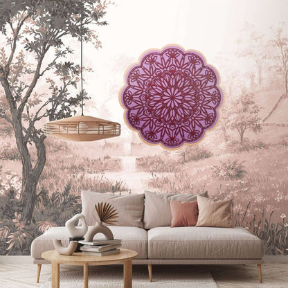 Purple Mandala Wooden Wall Art