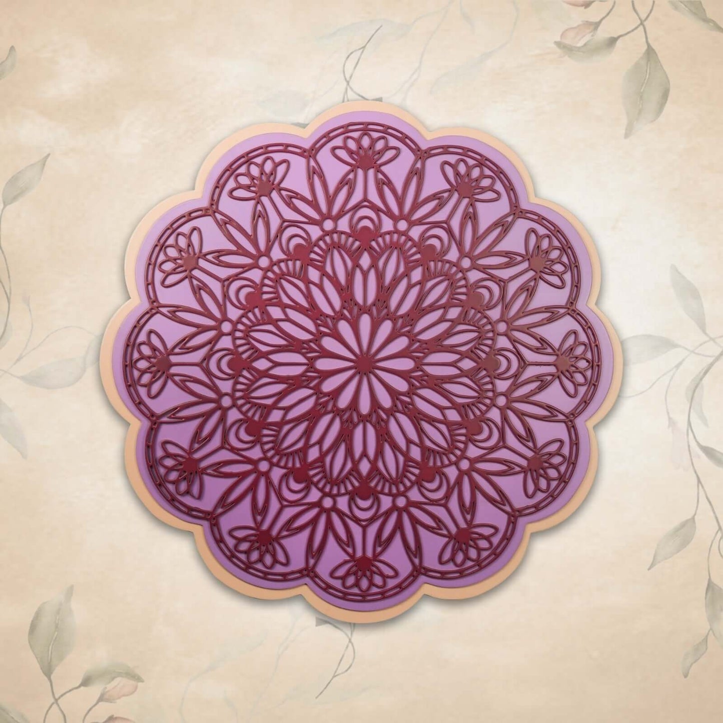 purple mandala wooden wall art