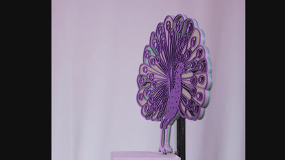Multi-Layer Wooden Peacock Wall Art