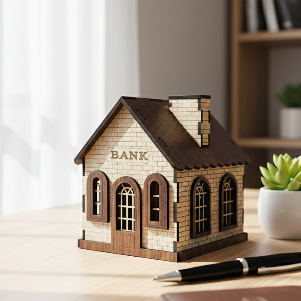 charming vintage style house money box (16x15x13 cm)